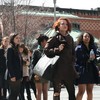 Hopeful actors and singers lined up to audition for a new production of Rent on Friday. 